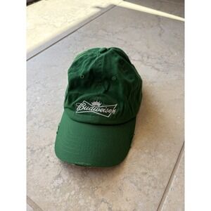 Official Budweiser Anheuser Busch Hat Cap Strap Back Green Clover Logo Hat